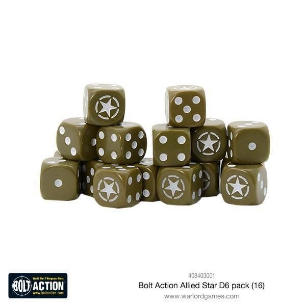 BOLT ACTION: Allied Star D6 Dice (16)