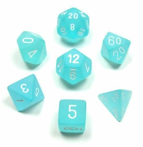 CHESSEX: Frosted Teal/White 7-Die RPG Set