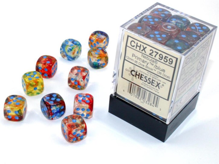 CHESSEX: Nebula Primary/Blue 36 x 6 sided Diceset