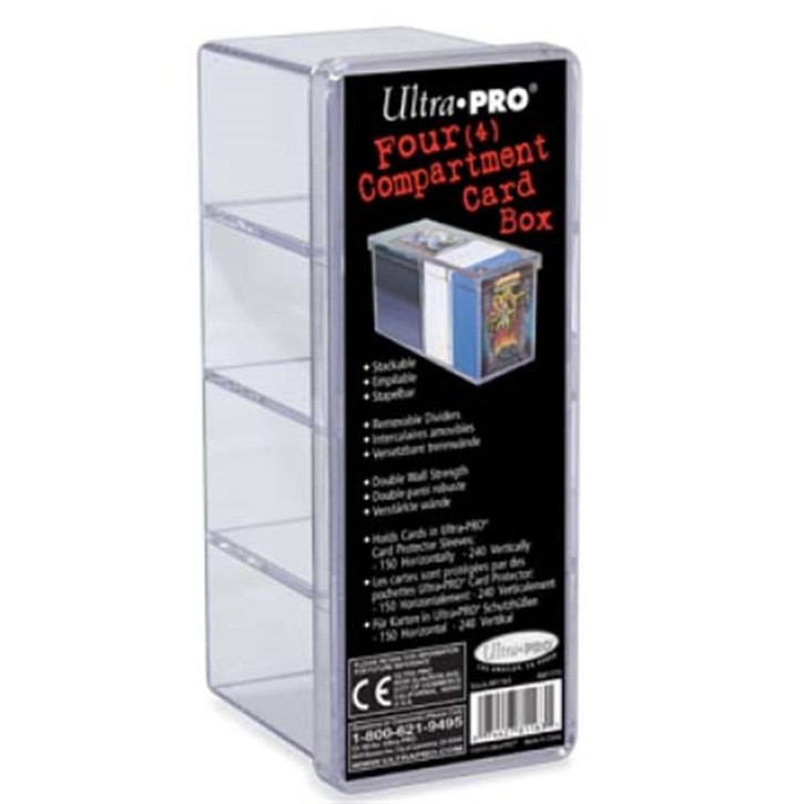 UP: 4-Compartment Card Storage Box - Clear