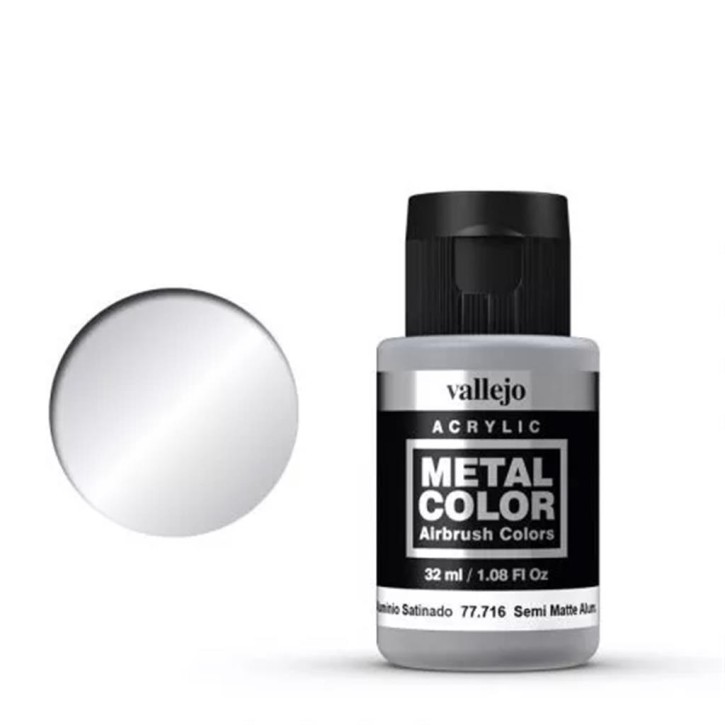 VALLEJO METAL COLOR: 716 Semi Matte Aluminium 32 ml