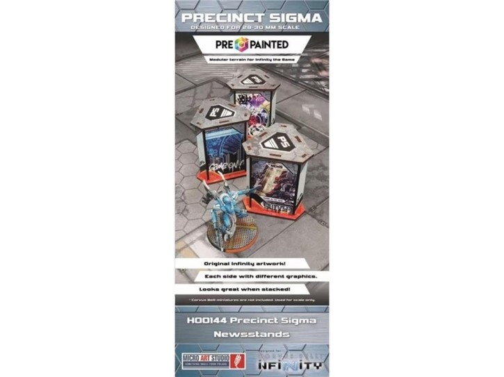 MICRO ART: Precinct Sigma Newsstands (3) PREPAINTED (grey)