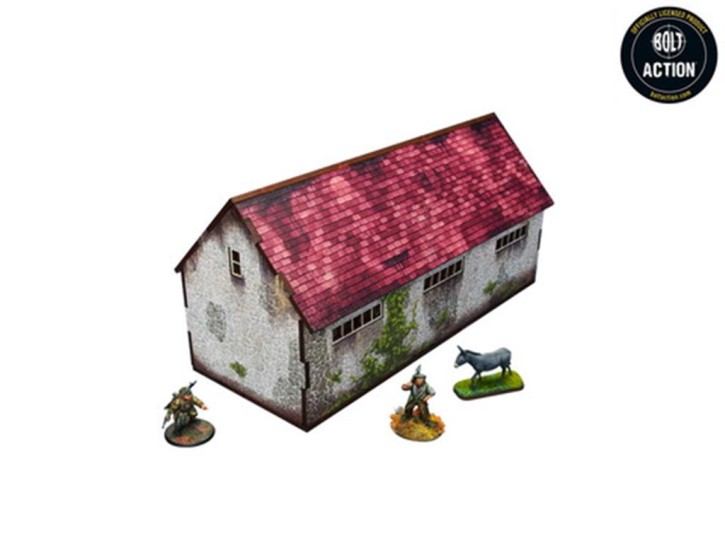 MICRO ART: WW2 Normandy Stable w. Dovecote PREPAINTED