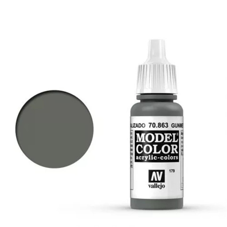 Vallejo Model Color: 179 Gunmetal Grey 17ml (70863)