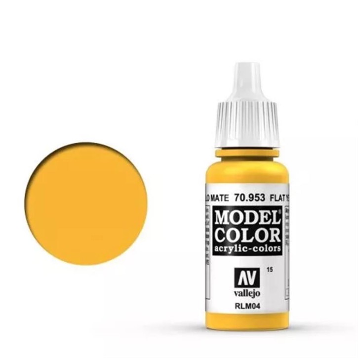 Vallejo Model Color: 015 Flat Yellow 17ml (70953)