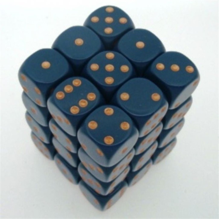 CHESSEX: Opaque Dusty Blue/Copper 36 x 6 sided Diceset