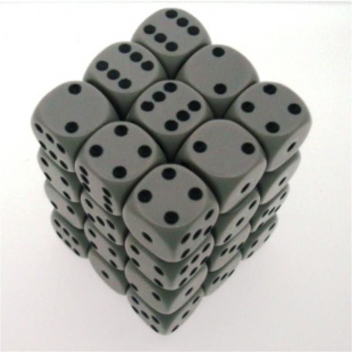 CHESSEX: Opaque Grey/Black 36 x 6 sided Diceset
