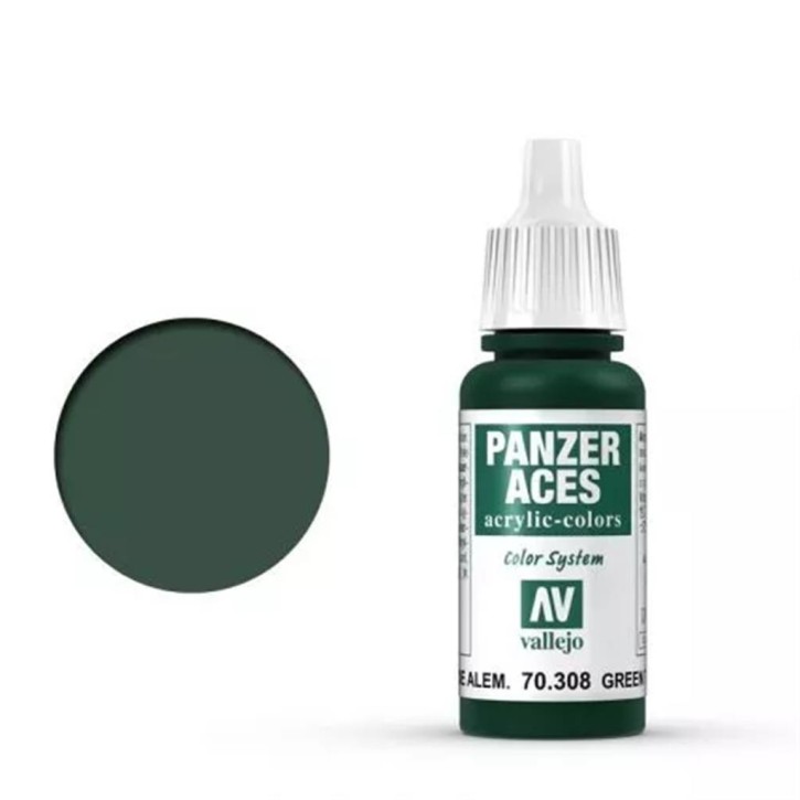Vallejo Panzer Aces: 008 Green Tail Light 17ml (308)