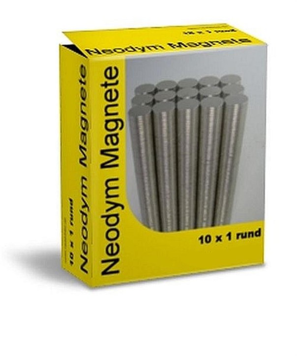 Neodym Magnete round 10x1 mm - 10 Pieces