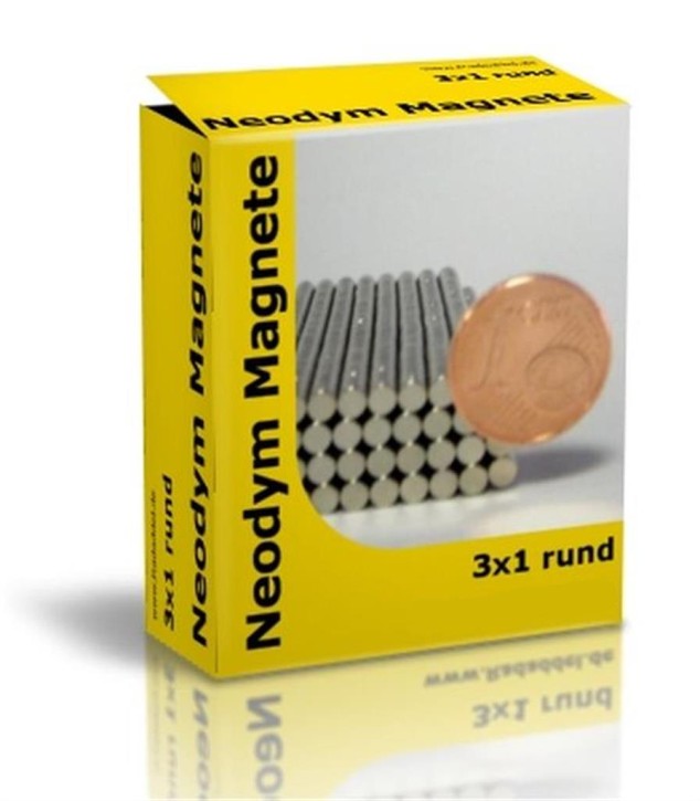 Neodym Magnete rund 3x1 mm - 10 Stück