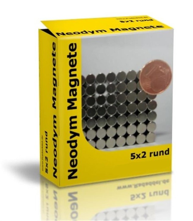 Neodym Magnete rund 5x2 mm - 10 Stück
