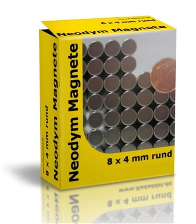 Neodym Magnete rund 8x4 mm - 10 Stück