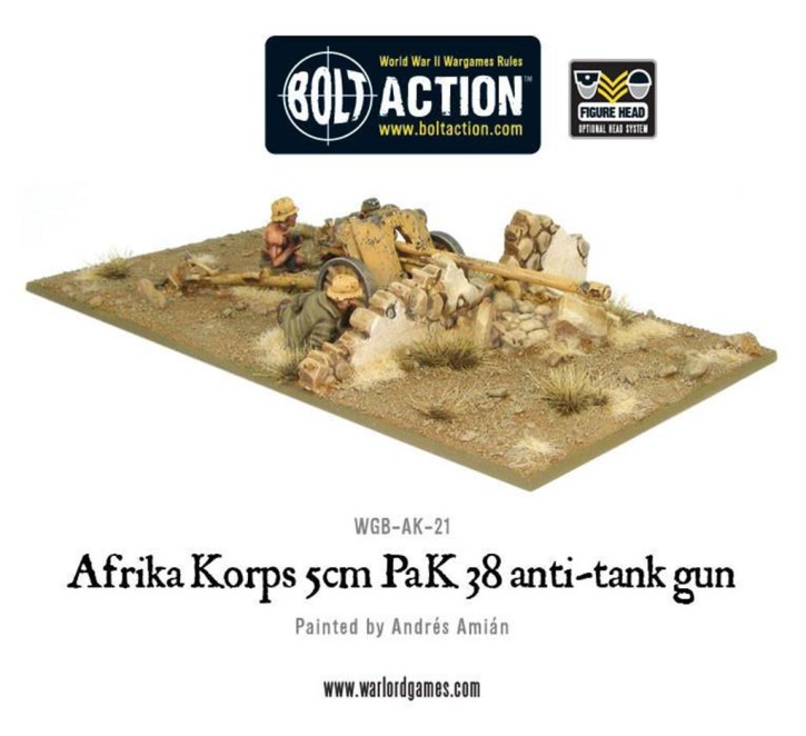 BOLT ACTION: Afrika Korps 5cm PaK 38 anti-tank gun