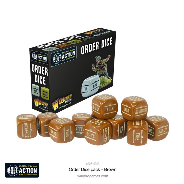 BOLT ACTION: Orders Dice - Brown (12)