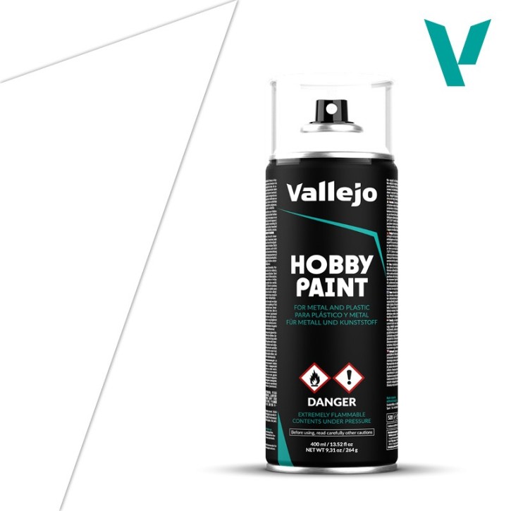 VALLEJO: Paint Spray Primer Premium White (400ml)