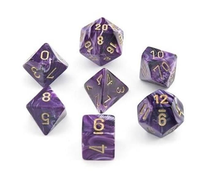 CHESSEX: Vortex Purple/Gold 7-Die RPG Set