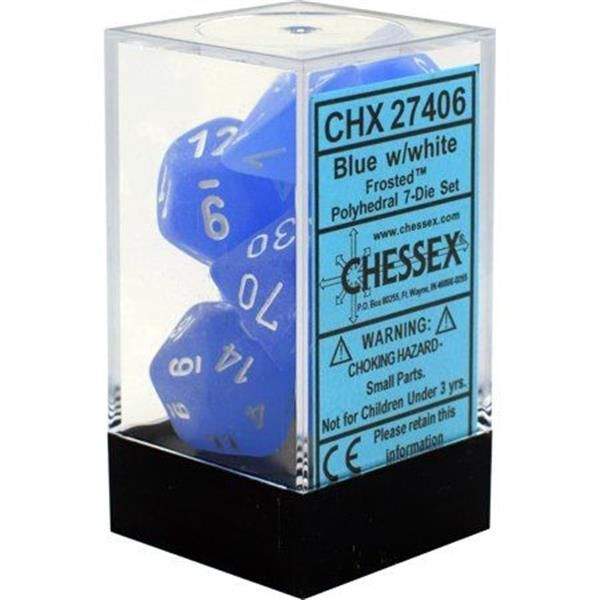 CHESSEX: Frosted Blue/White 7-Die RPG Set