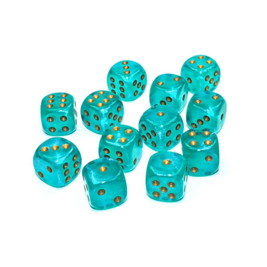 CHESSEX: Borealis Teal/Gold 12x6 sided Diceset
