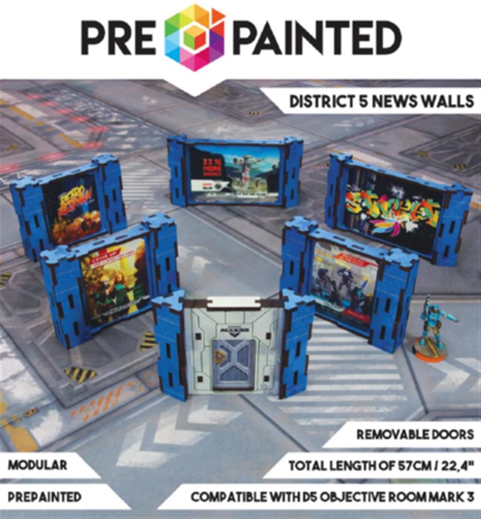 MICRO ART: District 5 News Walls (6) PREPAINTED (blue)