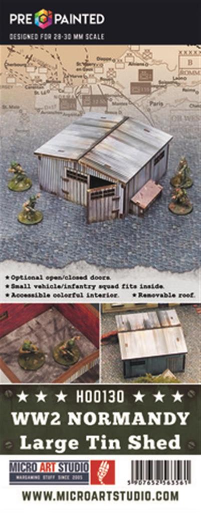 MICRO ART: WW2 Normandy Large Tin Shed PREPAINTED