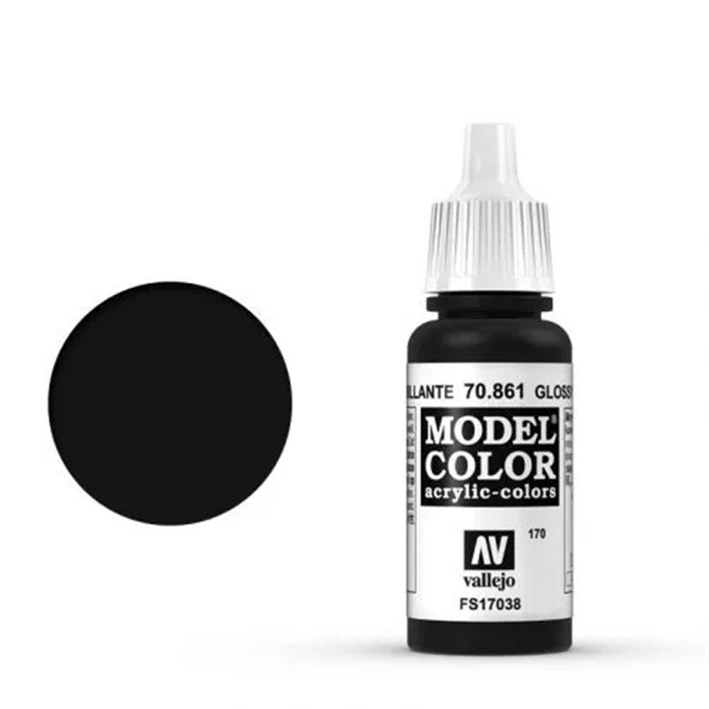 Vallejo Model Color: 170 Glossy Black 17ml (70861)