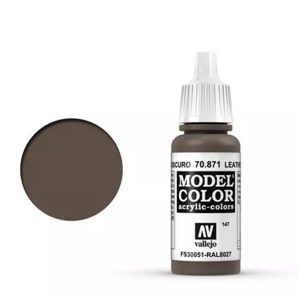Vallejo Model Color: 147 Leather Brown 17ml (70871)