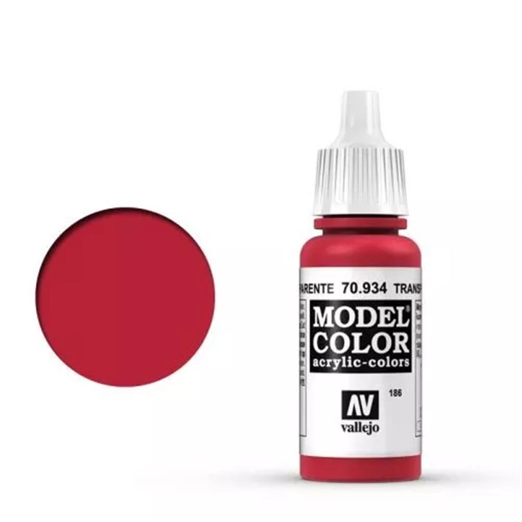 Vallejo Model Color: 186 Transparent Red 17ml (70934)