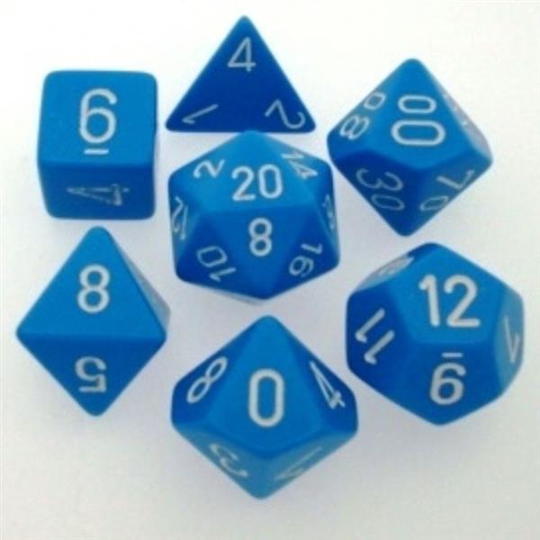 CHESSEX: Opaque Light Blue/White 7-Die RPG Set