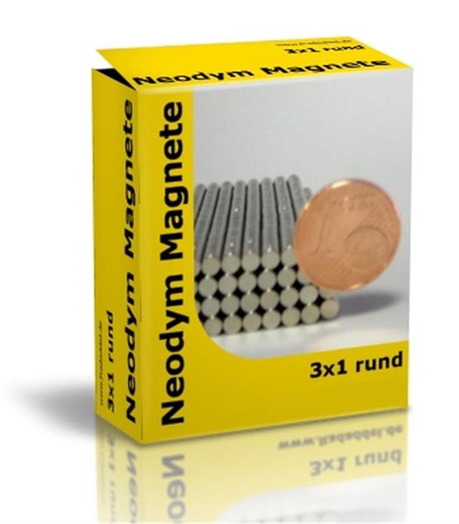 Neodym Magnete round 3x1 mm - 10 Pieces