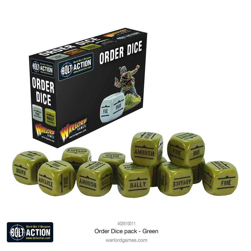 BOLT ACTION: Orders Dice - Green (12)