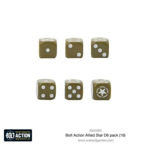 Bolt Action: Allied Star D6 Dice (16)